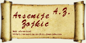 Arsenije Zojkić vizit kartica